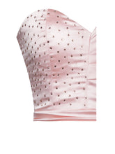 Load image into Gallery viewer, MOLLY PINK CRYSTALLISED DRAPED SATIN DRESS
