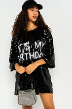 Load image into Gallery viewer, ITS MY BIRTHDAY SEQUIN TSHIRT DRESS - RESTOKED