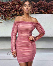 Load image into Gallery viewer, ROSE DARLING OFF SHOULDER RUCHED DRESS