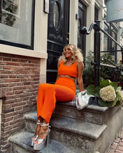 Load image into Gallery viewer, ORANGE KNITTED MIDI SKIRT