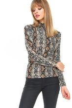 Load image into Gallery viewer, SNAKESKIN PRINT TURTLENECK