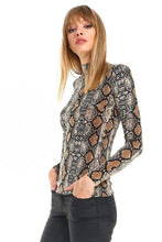 Load image into Gallery viewer, SNAKESKIN PRINT TURTLENECK