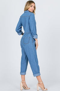 DENIM UTILITY JUMPSUIT