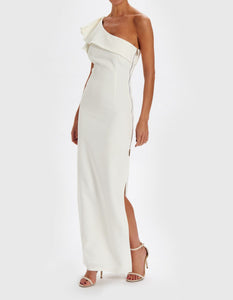 DEE ONE SHOULDER RUFFLE MAXI DRESS