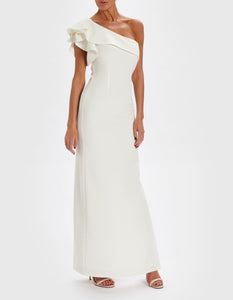 DEE ONE SHOULDER RUFFLE MAXI DRESS