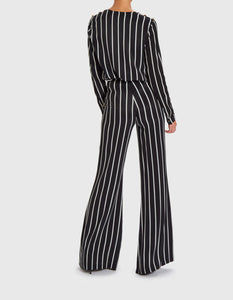 CORINE STRIPED FLARED TROUSERS