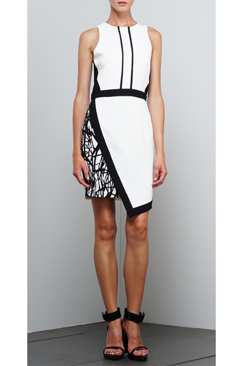 ADELYN RAE ASYMMETRICAL HEM DRESS