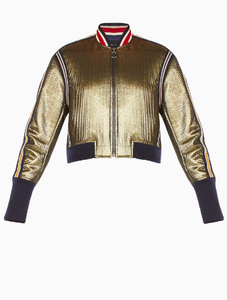 BCBG ANDREAS METALLIC BOMBER JACKET
