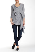 Load image into Gallery viewer, LOVE STITCH ASYMMETRICAL ZIP CARDIGAN