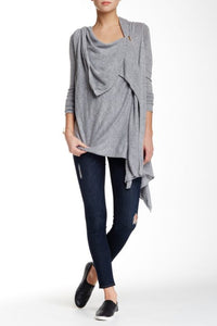LOVE STITCH ASYMMETRICAL ZIP CARDIGAN
