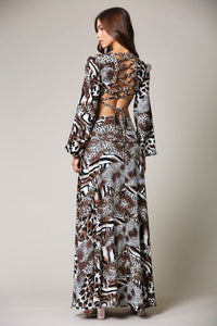 ANIMALISTIC  CUT OUT MAXI DRESS