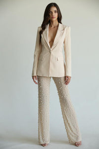 NUDE AND PEARL PANT SUIT