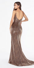 Load image into Gallery viewer, FITTED LONG GOLD LEOPARD PRINT GOWN