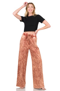 COOL AND COMFY WIDE LEG ACID WASH SET