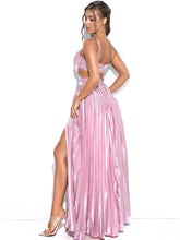 Load image into Gallery viewer, ZOELIE PINK HIGH SLIT SATIN MAXI DRESS