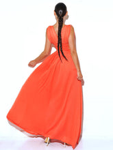 Load image into Gallery viewer, CARISSA SILK PLEATED CUTOUT MAXI DRESS