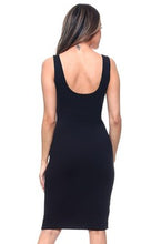 Load image into Gallery viewer, SCOOP NECKLINE BODYCON DRESS BLACK