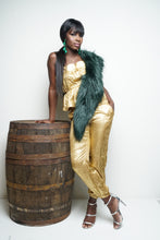 Load image into Gallery viewer, GOLD METALLIC JOGGER PANTS