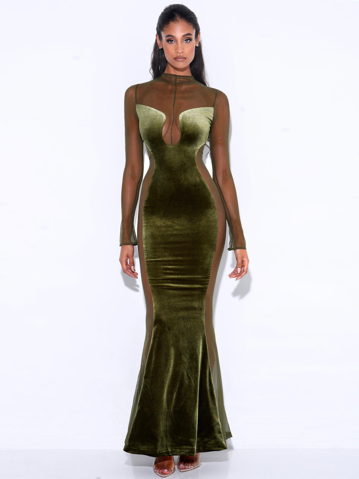 long sleeve sequin hoco dress Burgundy / 4