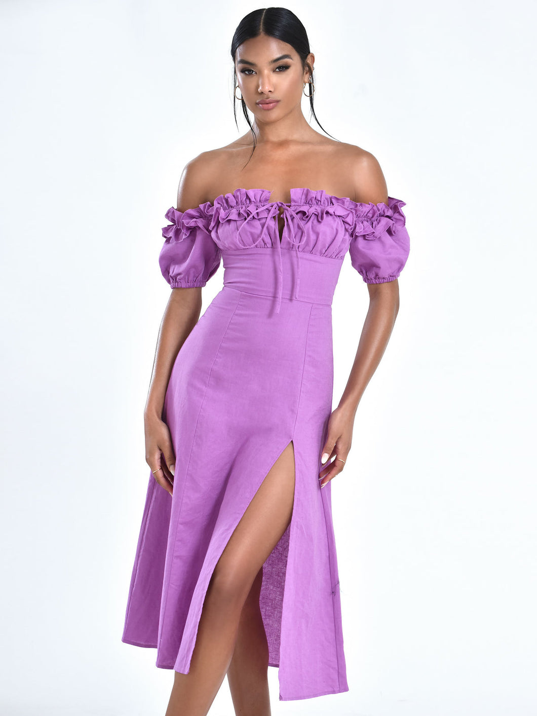 RoseMuse 2way off-shoulderdress lavender