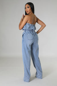 TUBE DENIM JUMPSUIT