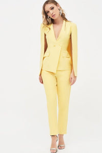 LAVISH ALICE CUT OUT SHOULDER COLLARLESS BLAZER