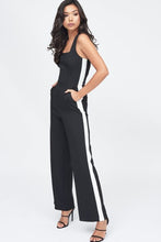 Load image into Gallery viewer, LAVISH ALICE SQUARE NECK SIDE STRIPE WIDE LEG JUMPSUIT