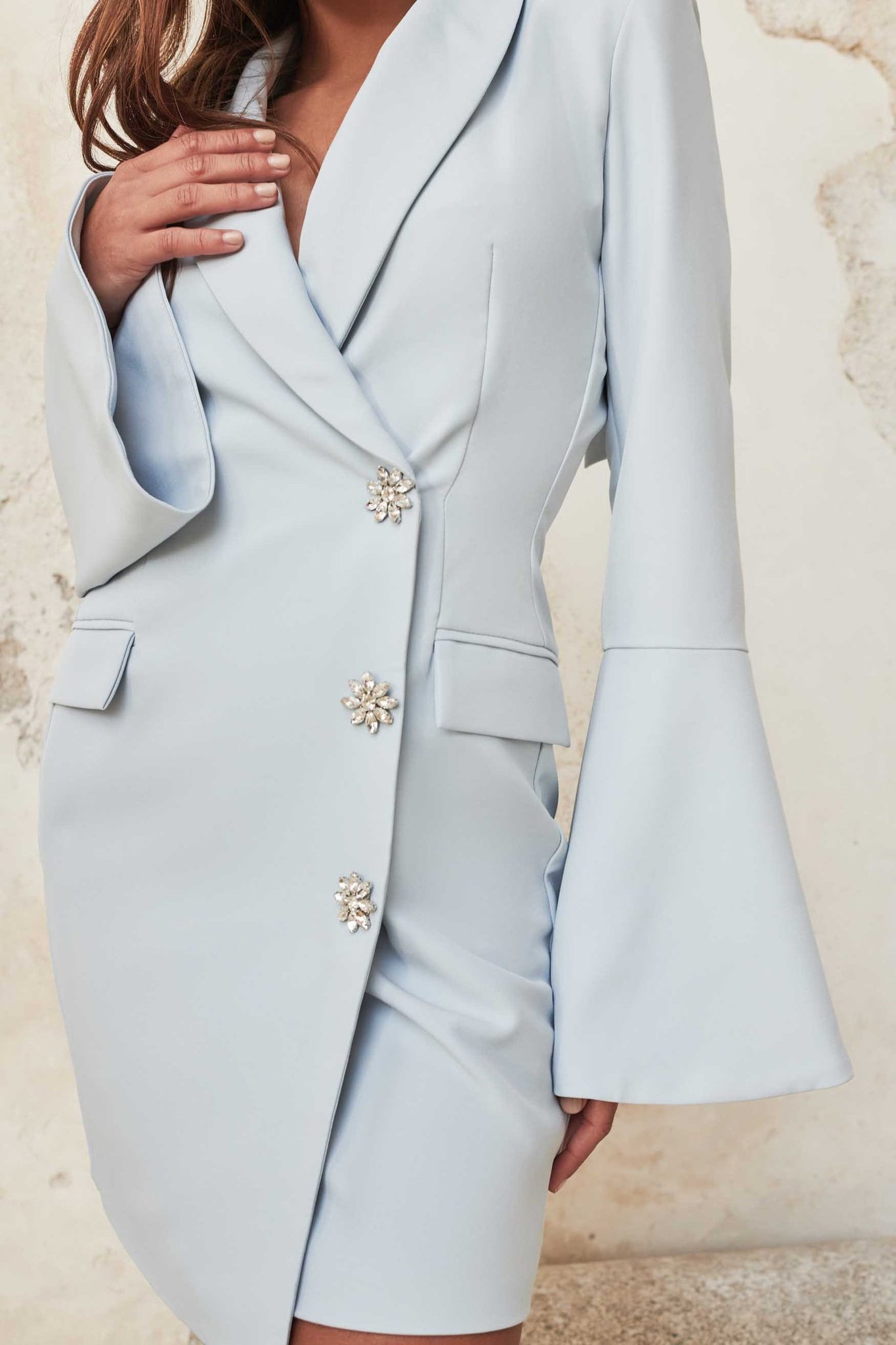 LAVISH ALICE STATEMENT BUTTON BOW BACK BLAZER DRESS Arelia's Dream LAVISH ALICE STATEMENT BUTTON BOW BACK BLAZER DRESS Arelia's Dream
