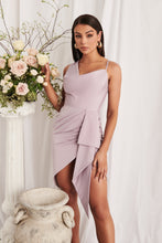 Load image into Gallery viewer, LAVISH ALICE COWL NECK ONE SHOULDER WRAP DRESS