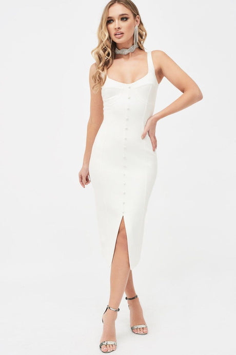 LAVISH ALICE CORSET DETAIL MIDI DRESS