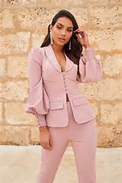 LAVISH ALICE SHIRRING BALLOON SLEEVE JACKET