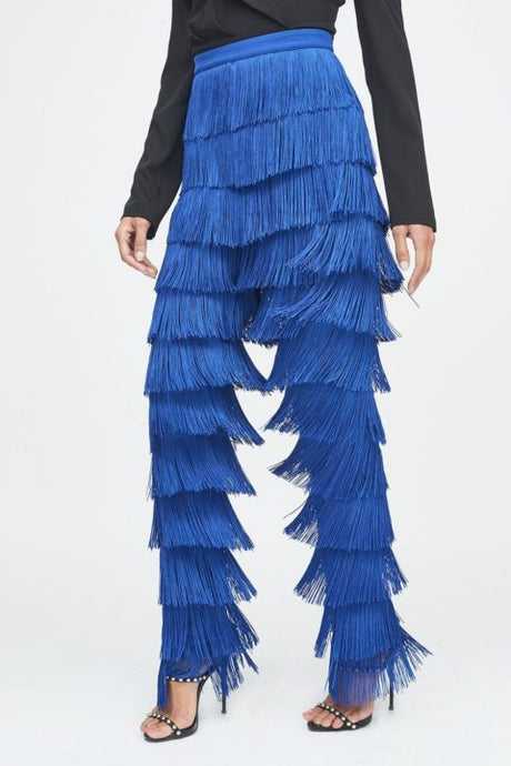 LAVISH ALICE FRINGE TROUSERS COBALT