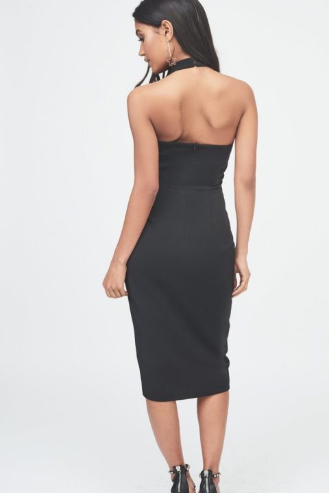 LAVISH ALICE HALTERNECK LAPEL MIDI DRESS Arelia's Dream LAVISH ALICE HALTERNECK LAPEL MIDI DRESS Arelia's Dream