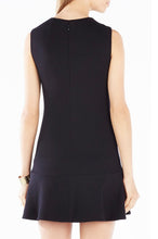Load image into Gallery viewer, BCBG ALYN FRINGE TRIM FLOUNCE HEM DRESS