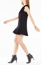 Load image into Gallery viewer, BCBG ALYN FRINGE TRIM FLOUNCE HEM DRESS