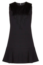 Load image into Gallery viewer, BCBG ALYN FRINGE TRIM FLOUNCE HEM DRESS