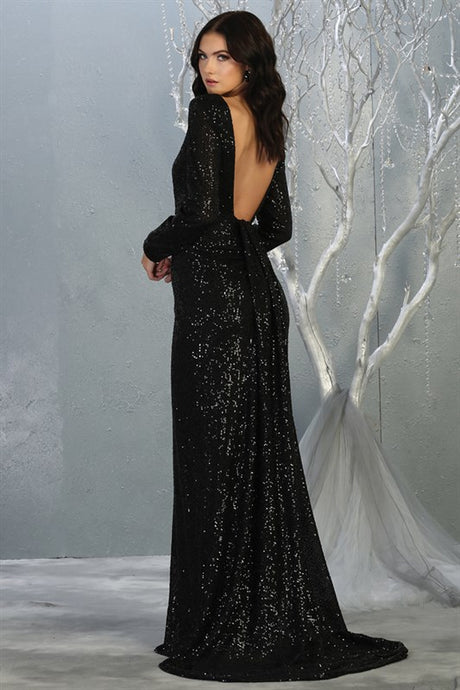 SEQUIN EMBELLISHED LONG SLEEVE DRESS