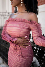 Load image into Gallery viewer, ROSE DARLING OFF SHOULDER RUCHED DRESS