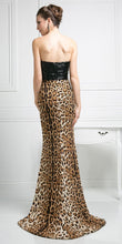 Load image into Gallery viewer, LEOPARD PRINT STRAPLESS LONG DRESS