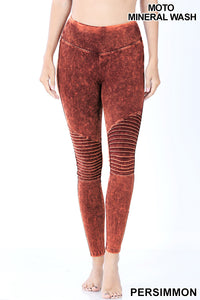 MINERAL WASHED MOTO LEGGING
