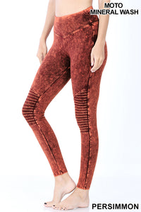MINERAL WASHED MOTO LEGGING