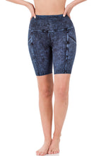 Load image into Gallery viewer, MINERAL WASHED WIDE WAISTBAND BIKER SHORTS