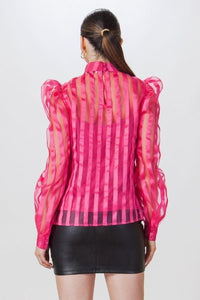 FANCY STRIPED ORGANZA TOP