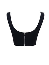 Load image into Gallery viewer, STELLA BACK ZIP STRETCH CREPE CROP TOP