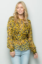 Load image into Gallery viewer, SHEER FLORAL PRINT BLOUSE