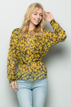 Load image into Gallery viewer, SHEER FLORAL PRINT BLOUSE