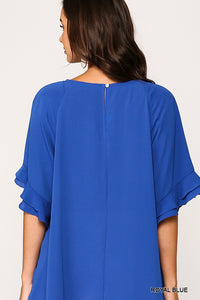 FLUTTER SLEEVE BLOUSE