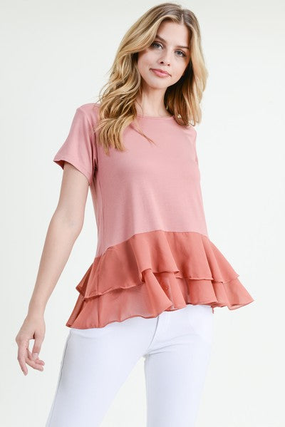 CHIFFON RUFFLE TOP