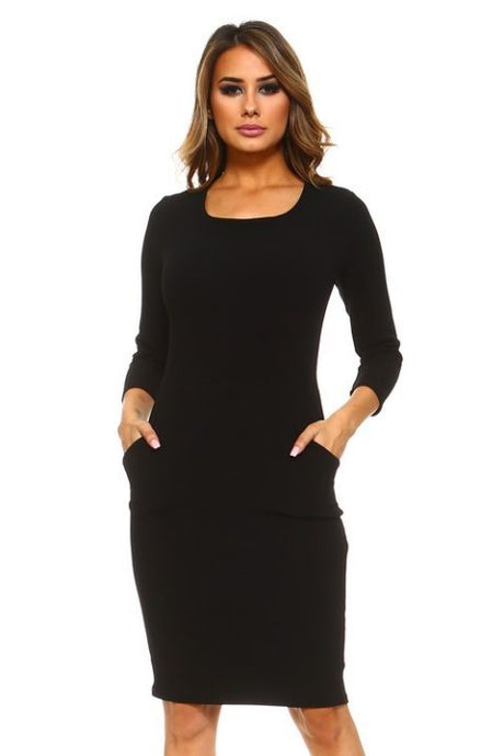 KANGAROO POCKET BODYCON DRESS