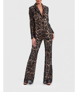 SERENA FLORAL SEQUIN SHEER BLAZER JACKET